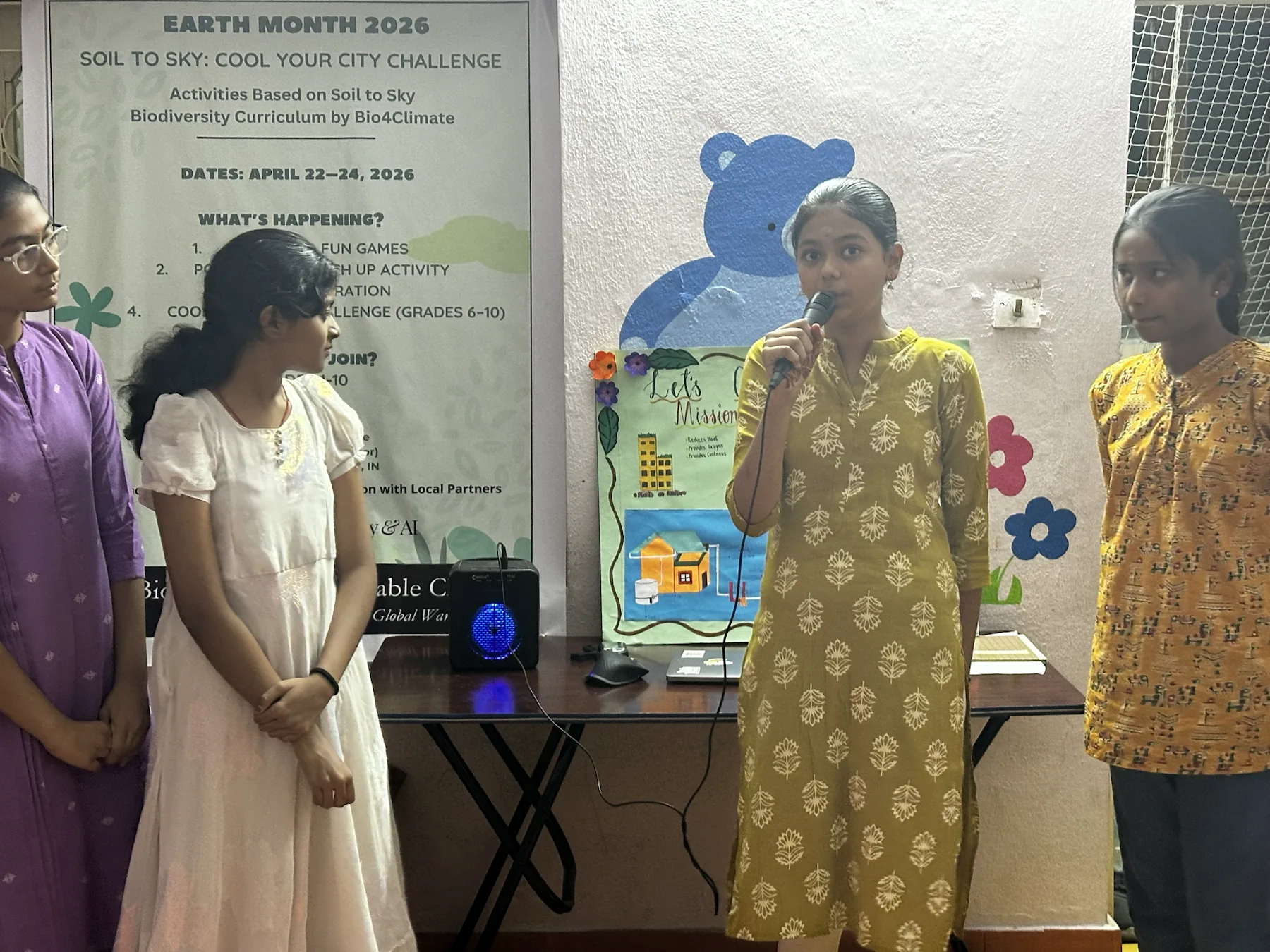 A second view of Team Achievers presenting their Sponge City idea.